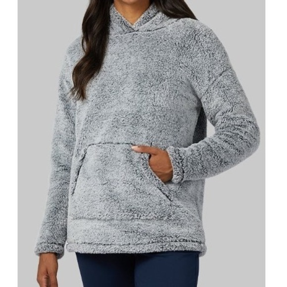 32 Degrees Sweaters - NWT 32 Degrees Women's Super Soft‎ Sherpa Pullover Hoodie Sweater XL Heather Blk